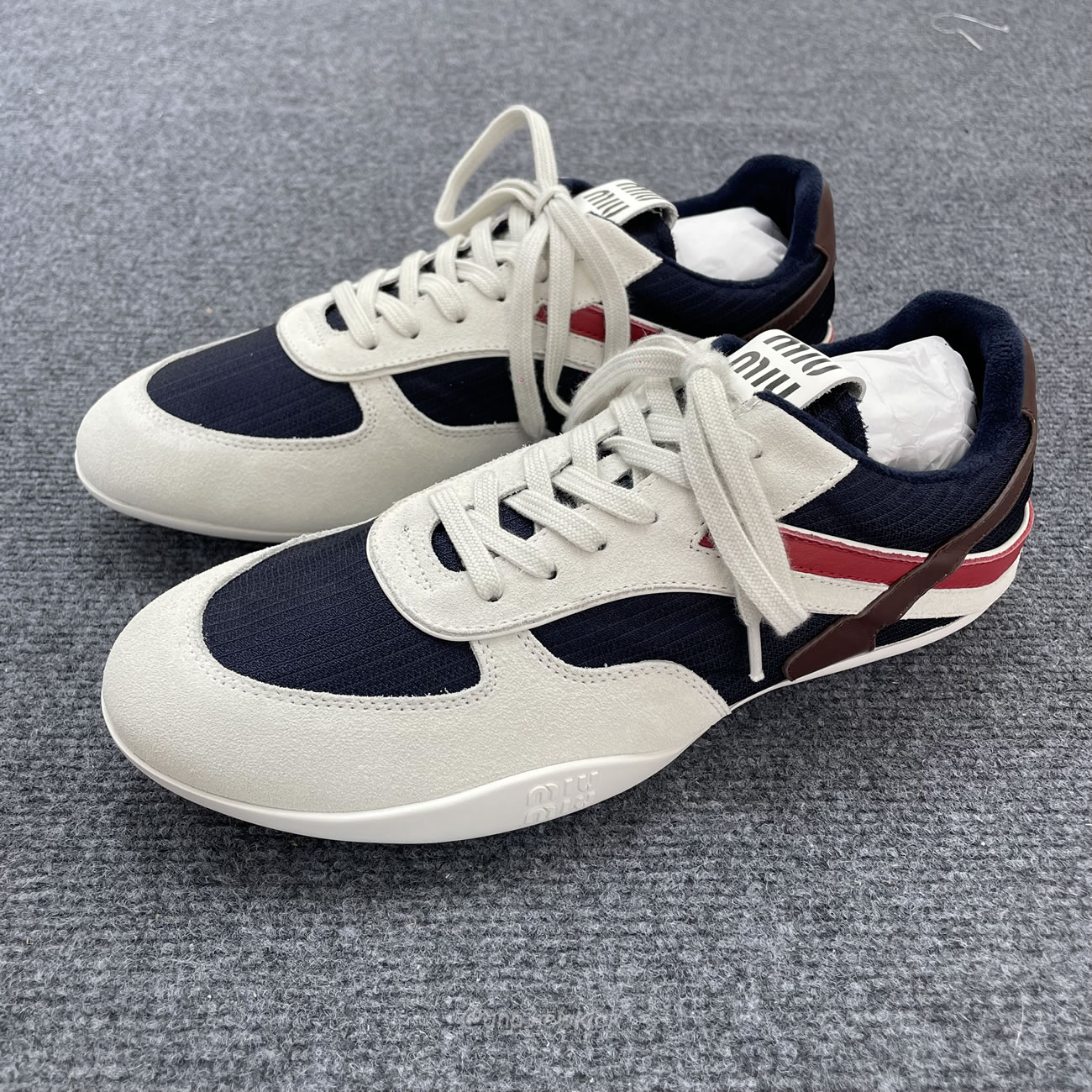 Miu Miu Baltic Blue Amaranth Suede Sneakers (7) - www.newkick.vip